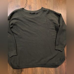 Cyrus Olive Knit Ribbed Sweater